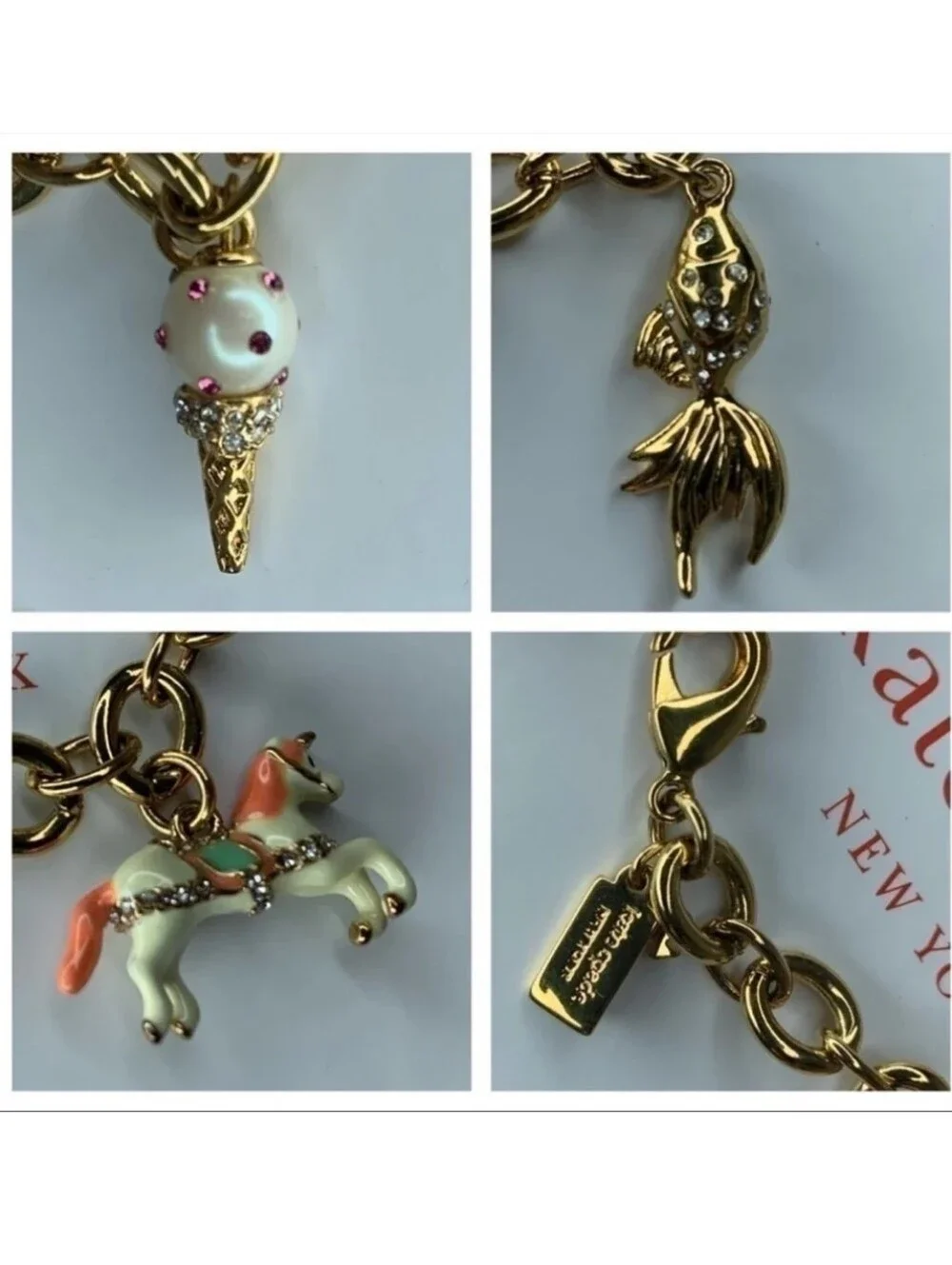 Kate Spade Carnival Unicorn Fish Ice Cream Charm Bracelet (Rare Piece) Nights - Picture 2 of 4